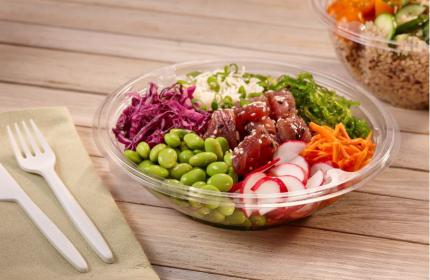 Clear 8” 24 oz. On-The-Go Round Bowl