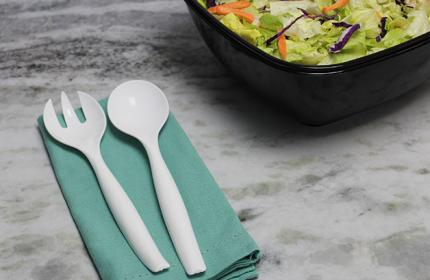 White PP 10" Serving Fork