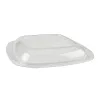 Clear 24 oz. Medium Square Bowl with Clear Dome Lid 