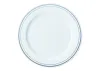 White 9" Round Plate with Silver Decorative Rings