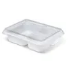 Bone White 26 oz. Three-Compartment Medium Rectangle Tray (18-4-4 oz.)