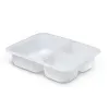 Bone White 26 oz. Three-Compartment Medium Rectangle Tray (18-4-4 oz.)