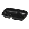 Black 35 oz. Three-Compartment Medium Rectangle Container (22-6.5-6.5 oz.)
