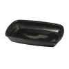 Black 30 oz. Medium Rectangle Container with Clear Dome Lid