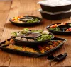 Black 12" Four-Compartment with Center Compartment Round Stackable Party Platter (4x8-12 oz.)