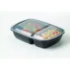 Black 30 oz. Two-Compartment Small Rectangle Container (18-12 oz.)