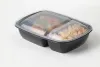 Black 30 oz. Two-Compartment Small Rectangle Container (18-12 oz.)