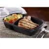 Black 30 oz. Two-Compartment Small Rectangle Container (18-12 oz.)