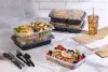 Classic Dual Color 8x11 3 Compartment Rectangle Hinged Container