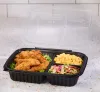Classic Dual Color 8x11 3 Compartment Rectangle Hinged Container
