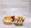 Classic Clear 8x11 2 Compartment Rectangle Hinged Container