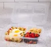Classic Clear 8x11 3 Compartment Rectangle Hinged Container