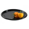 Black 12" Onyx Round Platter with Clear High Dome Lid