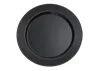 Black PP 9" Round Plate with Black Decorative Rings