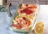 Clear Large 18" x 7" Rectangle Platter with Clear Lid Combo with Button Locks