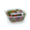 Clear 24 oz. Medium Square Bowl with Clear Dome Lid 