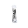 Bagged Cutlery Kit: Silver Look Fork, Knife and Spoon with Salt & Pepper and High Quality Napkin