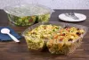 Clear PET 160 oz. Two-Compartment Pop-Top Square Bowl