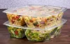 Clear PET Hinged Lid for PET 160 oz. Pop-Top Square Bowl
