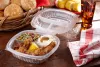Classic Clear 8” x 8” Three-Compartment Hinged Square Container
