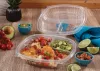 Classic Clear 8” x 8” Three-Compartment Hinged Square Container