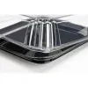 Black 18” UltraStack® Square Platter with Clear 3” Dome Lid