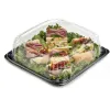 Black 12" UltraStack® Square Platter with Clear 3" Dome Lid 