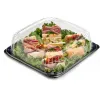 Black 10.7" UltraStack® Square Platter with Clear 2" Low Dome Lid 