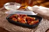 Black 30 oz. Medium Rectangle Container with Clear Dome Lid