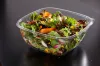 Clear 64 oz. Large Square Bowl with Clear Dome Lid 