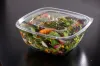 Clear Flat Lid for 24, 32, 48 oz. Medium Square Bowls 