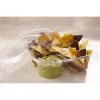 Clear 32 oz. Square Container with 4.5 oz. Dip Cup Compartment and Clear Flat Lid