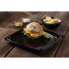 Black 14.1" UltraStack® Square Platter with Clear 3" Dome Lid 