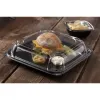 Black 14.1" UltraStack® Square Platter with Clear 3" Dome Lid 